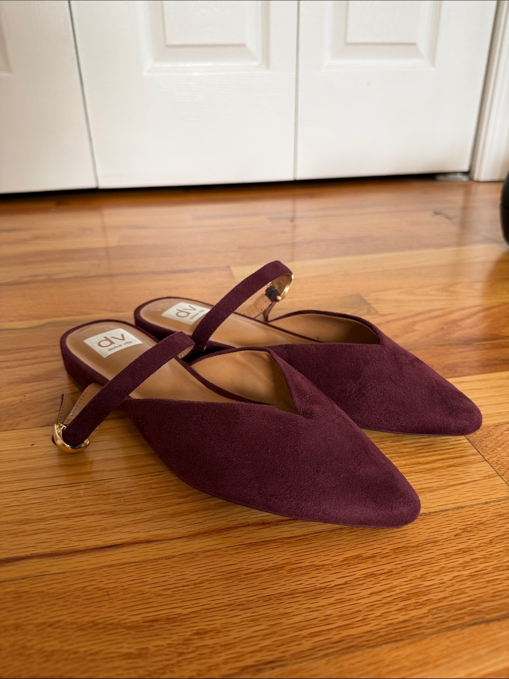 Dolce Vita Wine Faux Suede Pointed Mary Jane Mule Flats NWOT